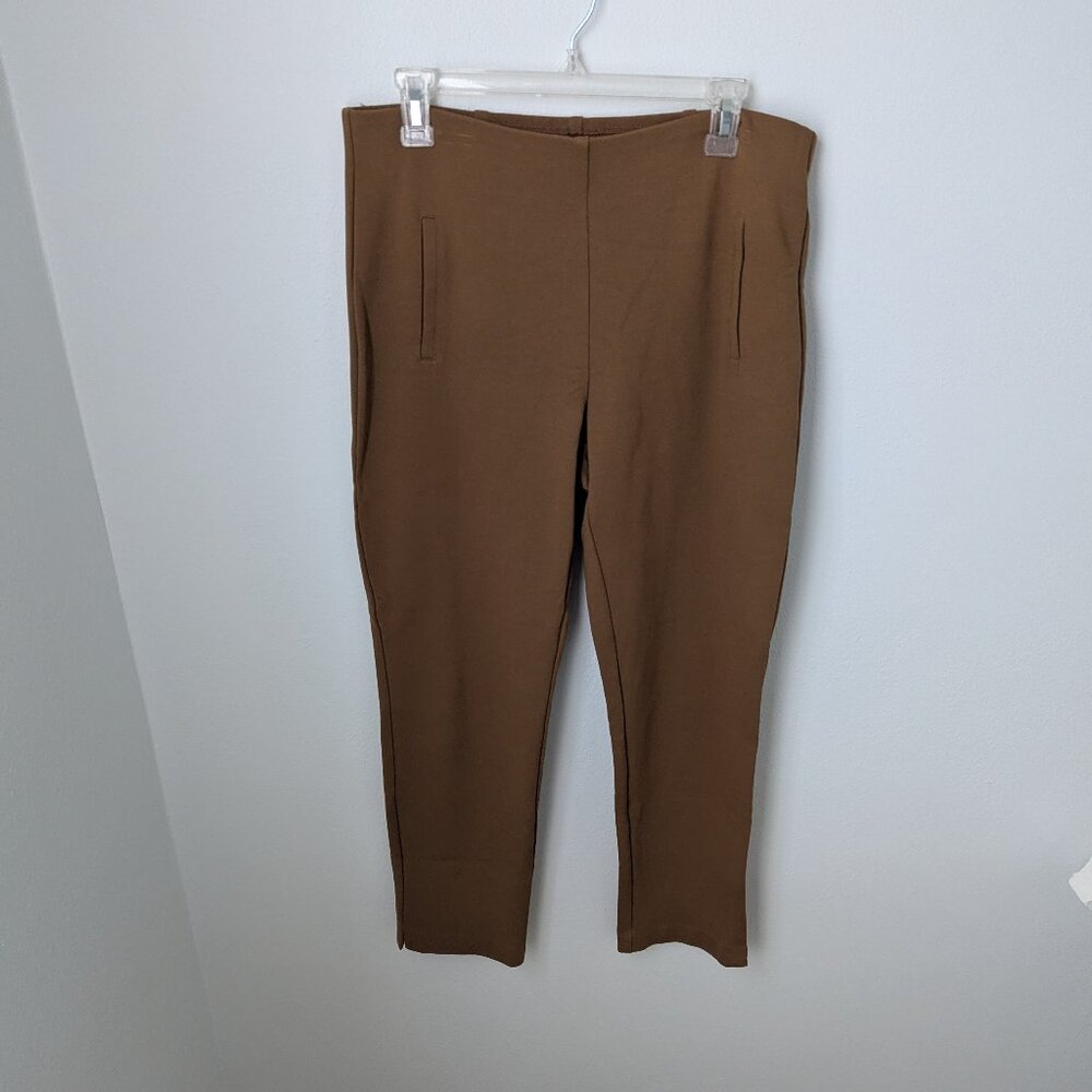 Chico's Women's Rayon Blend Brown Trousers, Medium (10)